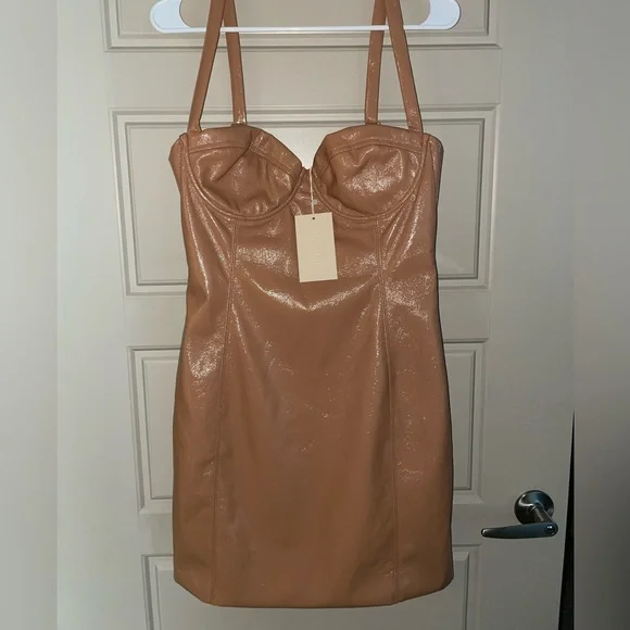 Meshki | Dresses | Nwt Meshki Tan Leather Dress | Poshmark Meshki | Dresses | Nwt Meshki Tan Leather Dress | Poshmark